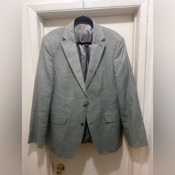 Charles Tyrwhitt Gray Linen Cotton Jacket Slim Fit Blazer Sport Coat Men’s 44L